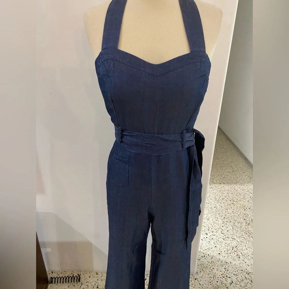 Anthropology Elevenses size 0 halter jumpsuit - Picture 3 of 6